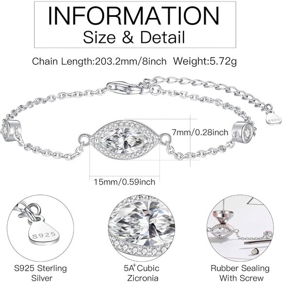 925 Silver Cremation Ashes Bracelet Women Oval Opal Cubic Zirconia Heart Rose Go - Picture 5 of 7